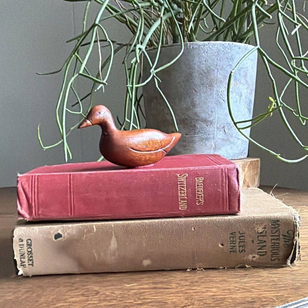 Hand Carved Wooden Duck Figurine Collectible, Brown, Approx. 4 Inches - Picture 3 of 12
